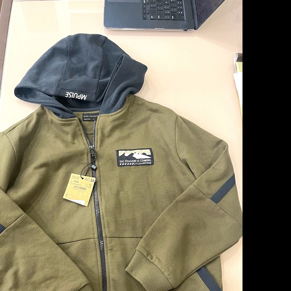 NWT - Boys Zip Up Sweater with Hood, Size 12